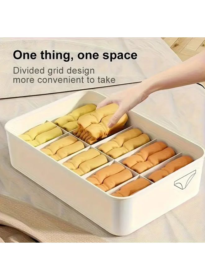Bra Storage Box Transparent with Lid 10 or 15 Compartment Durable Plastic Wardrobe Organizer Portable Handle - Image 5